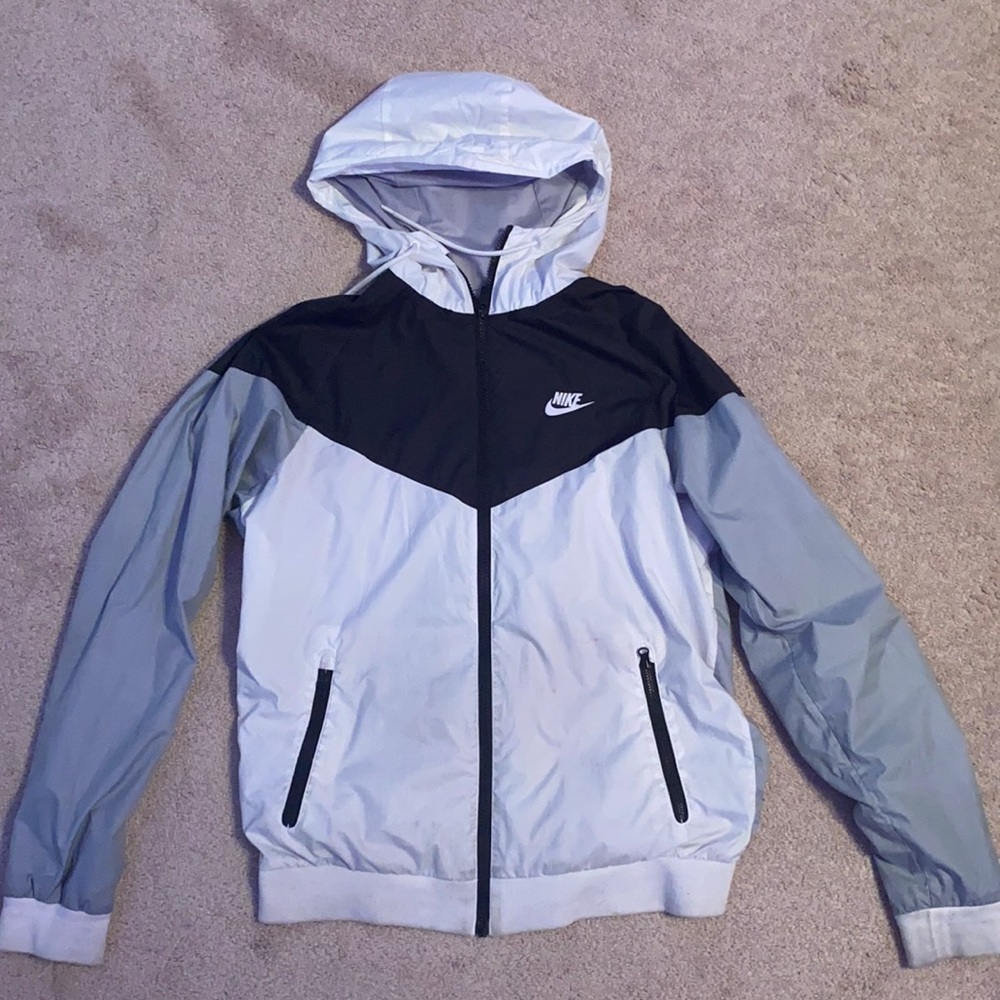Black,Grey,and White Nike Windbreaker
